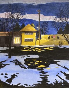 BERT'S STUDIO / Greg Moon / Watercolor / 20 x 16 (uf) / 31 x 27 (f) / $1,250
