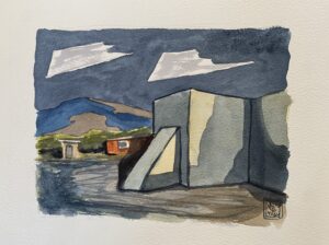 RANCHOS EN LA NOCHE' / Greg Moon / Watercolor / 14 X 11" (uframed) / $ 550