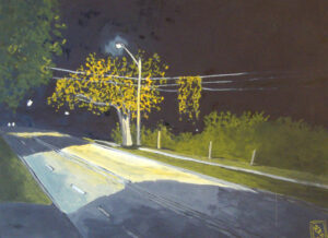 Vanishing Point / Greg Moon / Gouache on Paper / 10 x 13.75 (uf) / 20 x 24 (f) / $600