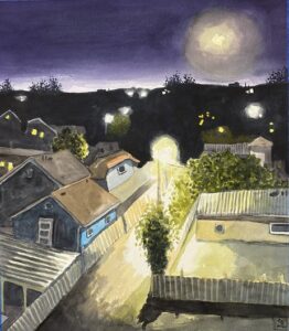 Bouldin Creek / Greg Moon / Watercolor / 8 x 10 (uf) / 18 x 20 (f) / $335