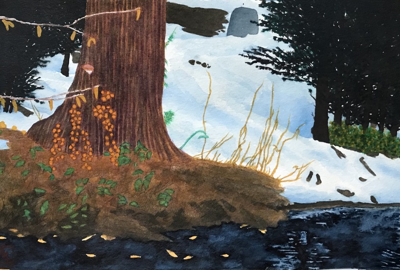 Early Snow / Greg Moon / Watercolor / 8 x 12 (uf) / 18 x 22 (f) / $535