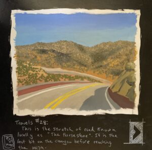 TRAVELS #28 / Greg Moon / Mixed Media / 12 x 12" / $365