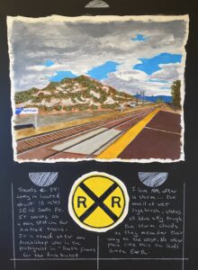 TAOS TRAVELS #33 / Greg Moon/ Mixed Media / 24 x 18" / $2,250